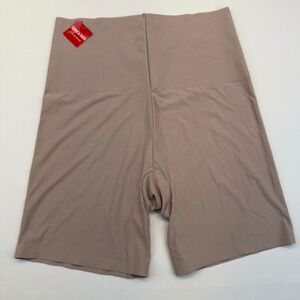 Skinnygirl Tummy & Thigh Slimmer Shapewear Shorts Tan Nude Size L